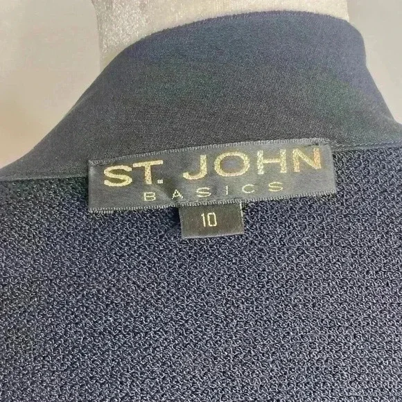 Classic Vintage St. John Bhandhgala StyleBlazer Jacket in Black Size 10